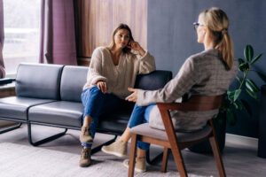 women in individual addiction treatment session in South Florida