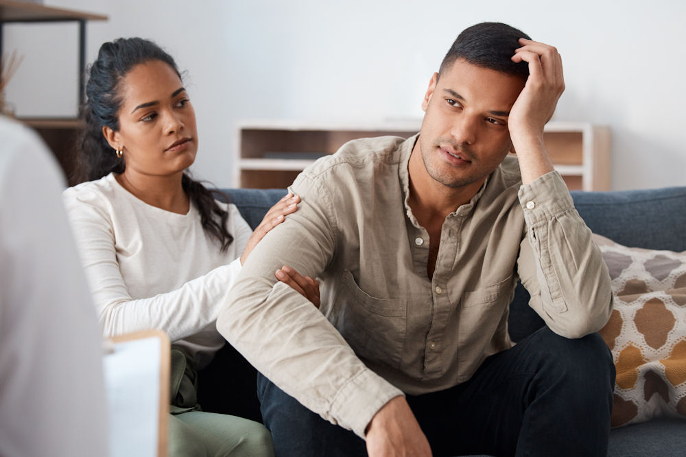 woman supporting her husband through stimulant rehab